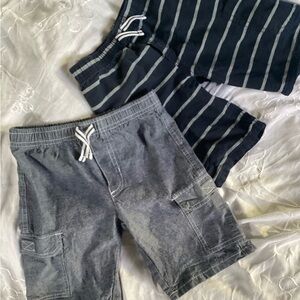 KIDS HEADQUARTERS Striped and Solid Gray Shorts Set 100% Cotton 6 Big Kid